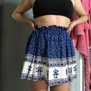 forever 21 blue floral skirt medium